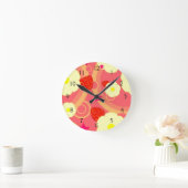 Erdbeermuster 2 runde wanduhr (Zuhause)