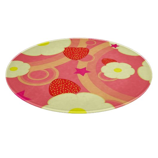 Erdbeermuster 2 schneidebrett (Ecke)