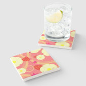 Erdbeermuster 2 steinuntersetzer (Seitenansicht)