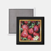 Erdbeermuster Artwork oder Foto Magnet (Vorderseite/Rückseite)