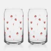 Erdbeermuster aus Hartglas, Set von 2 Dosenglas (Rechts)