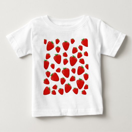 Erdbeermuster Baby T-shirt (Vorderseite)