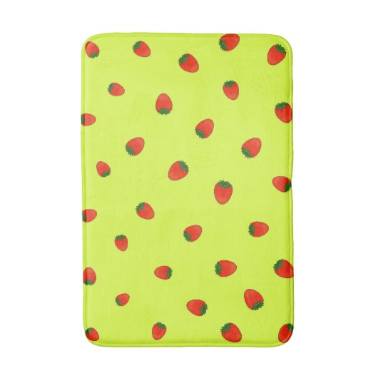 Erdbeermuster Badematte (Vorderseite Vertikal)