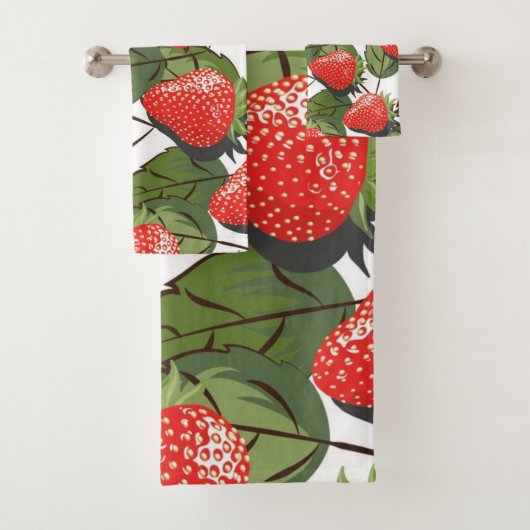 Erdbeermuster Badhandtuch Set (Insitu)