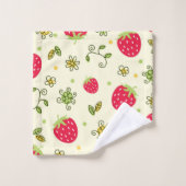 Erdbeermuster Badhandtuch Set (Waschlappen)