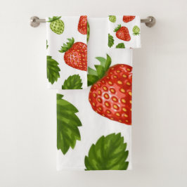 Erdbeermuster Badhandtuch Set
