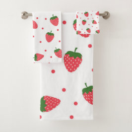 Erdbeermuster Badhandtuch Set