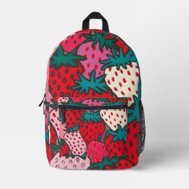 Erdbeermuster Bedruckter Rucksack