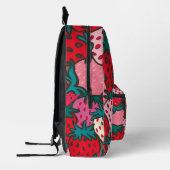 Erdbeermuster Bedruckter Rucksack (Links)