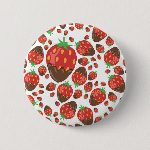 Erdbeermuster Button