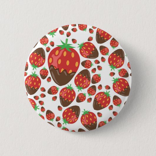Erdbeermuster Button (Vorderseite)