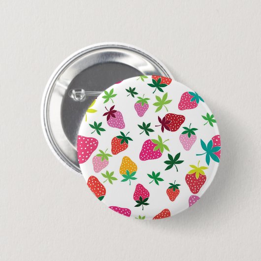 Erdbeermuster Button (Vorne & Hinten)