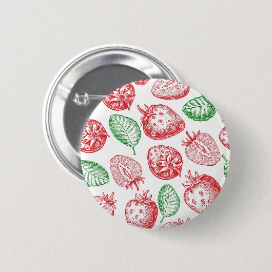 Erdbeermuster Button (Vorne & Hinten)