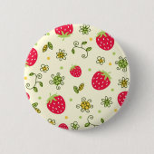Erdbeermuster Button (Vorderseite)