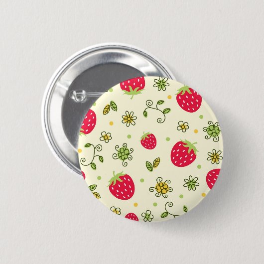 Erdbeermuster Button (Vorne & Hinten)