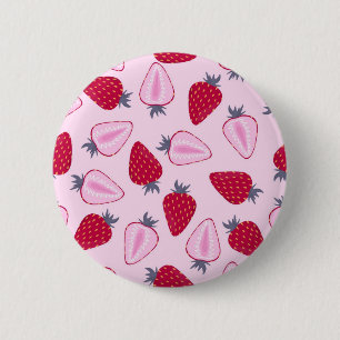 Erdbeermuster Button