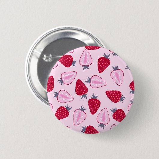 Erdbeermuster Button (Vorne & Hinten)