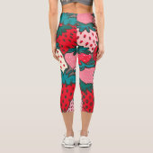 Erdbeermuster Capri Leggings (Rückseite)