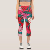 Erdbeermuster Capri Leggings (Vorderseite)