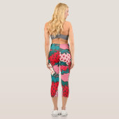 Erdbeermuster Capri Leggings (Rückseite)