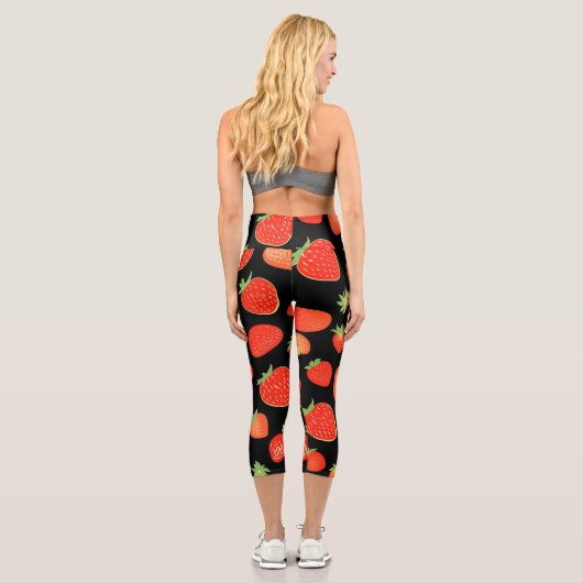 Erdbeermuster Capri Leggings (Rückseite)