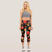 Erdbeermuster Capri Leggings (Vorderseite)