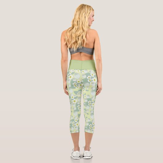 Erdbeermuster Capri Leggings (Rückseite)