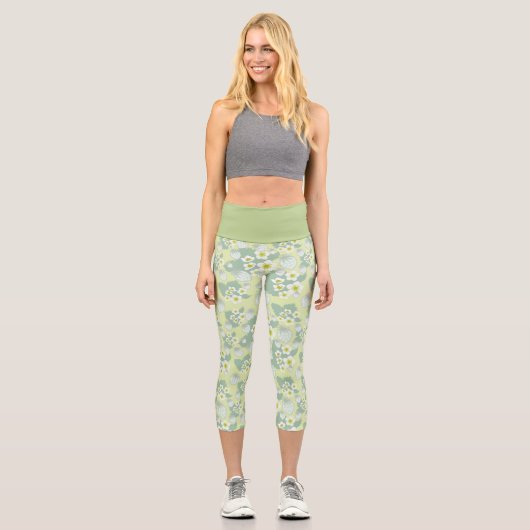 Erdbeermuster Capri Leggings (Vorderseite)