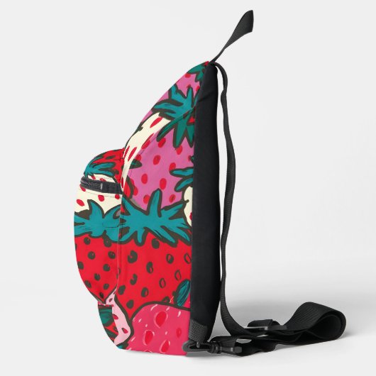 Erdbeermuster Crossbody Bag (Rechts)