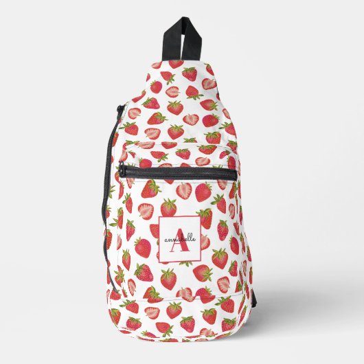 Erdbeermuster Crossbody Bag (Vorderseite)