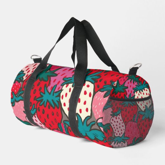 Erdbeermuster Duffle Bag (Rechte Ecke)