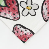 Erdbeermuster Erdbeeren für immer Fleecedecke (Ecke)