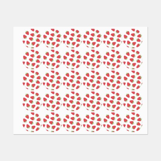 Erdbeermuster Etiketten (Blatt)