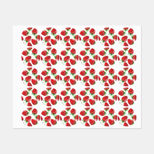 Erdbeermuster Etiketten (Blatt)