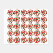 Erdbeermuster Etiketten (Blatt)