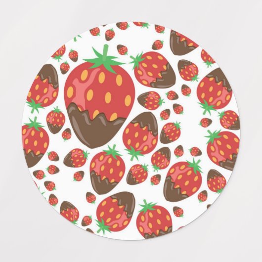 Erdbeermuster Etiketten (Design 2)