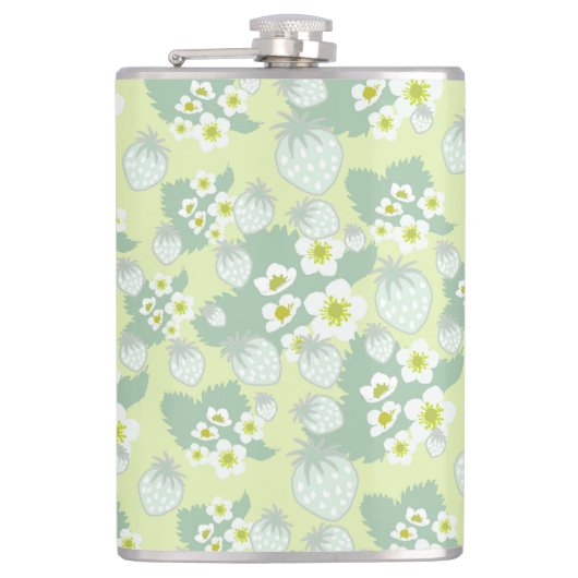 Erdbeermuster Flachmann (Vorderseite)