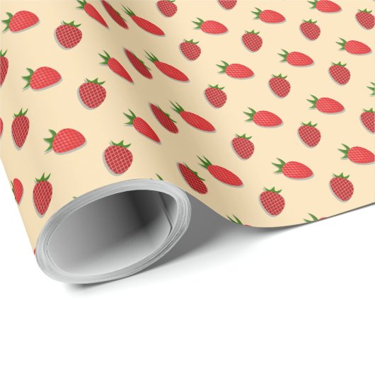 Erdbeermuster für den Obstsommer Geschenkpapier (Rolleneckpunkt)