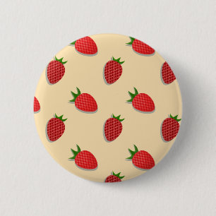 Erdbeermuster für Früchte im Sommer gute Gesichtsb Button