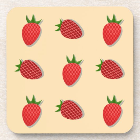 Erdbeermuster für Früchte im Sommer gute Gesichtsb Getränkeuntersetzer (Vorderseite)