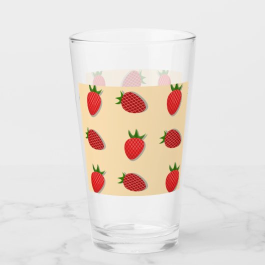 Erdbeermuster für Früchte im Sommer gute Gesichtsb Glas (Vorderseite)