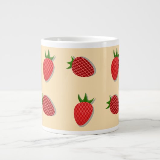 Erdbeermuster für Früchte im Sommer gute Gesichtsb Jumbo-Tasse (Vorderseite)
