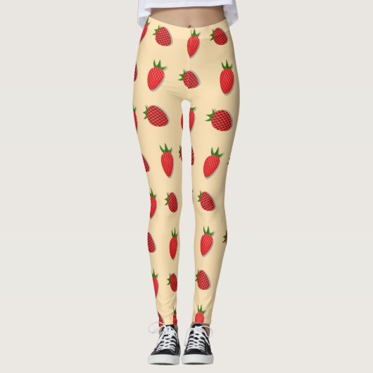 Erdbeermuster für Früchte im Sommer gute Gesichtsb Leggings (Vorderseite)