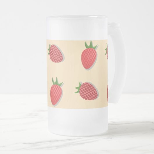 Erdbeermuster für Früchte im Sommer gute Gesichtsb Mattglas Bierglas (VorderseiteRechts)