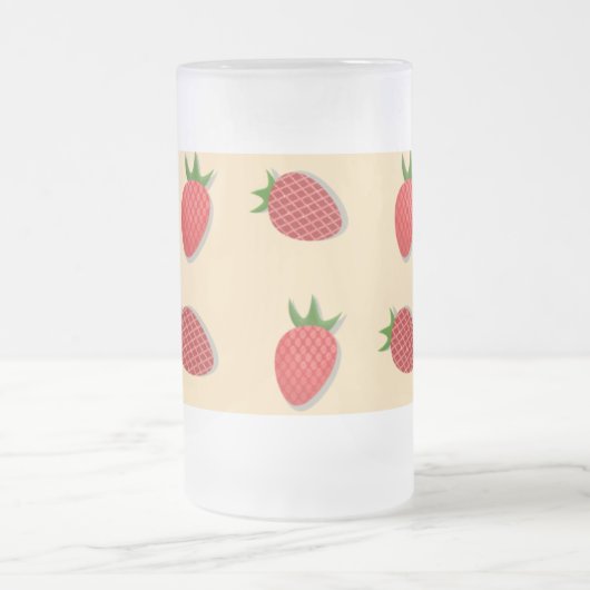 Erdbeermuster für Früchte im Sommer gute Gesichtsb Mattglas Bierglas (Mittel)