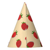 Erdbeermuster für Früchte im Sommer gute Gesichtsb Partyhütchen (Rückseite)