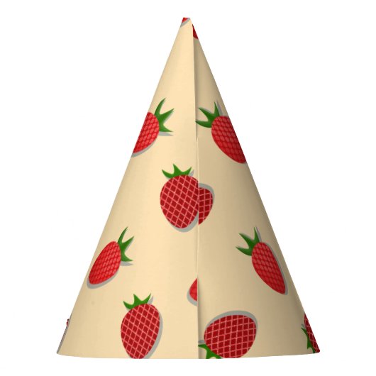Erdbeermuster für Früchte im Sommer gute Gesichtsb Partyhütchen (Rückseite)