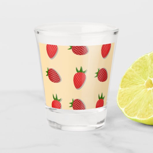 Erdbeermuster für Früchte im Sommer gute Gesichtsb Schnapsglas (Vorderseite)