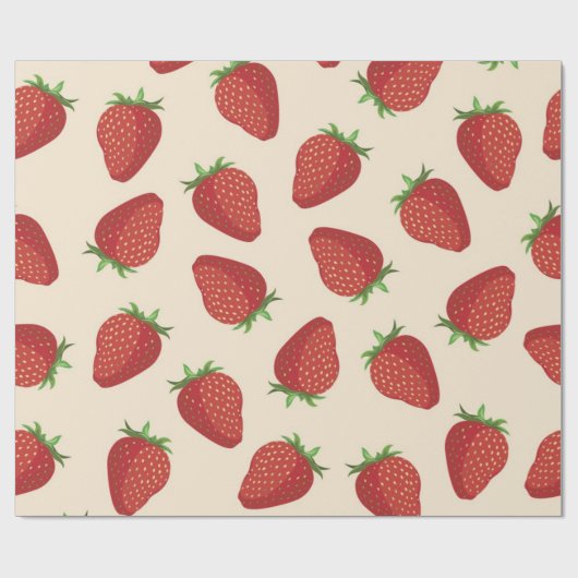 Erdbeermuster Geschenkpapier (Flach)