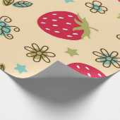 Erdbeermuster Geschenkpapier (Ecke)